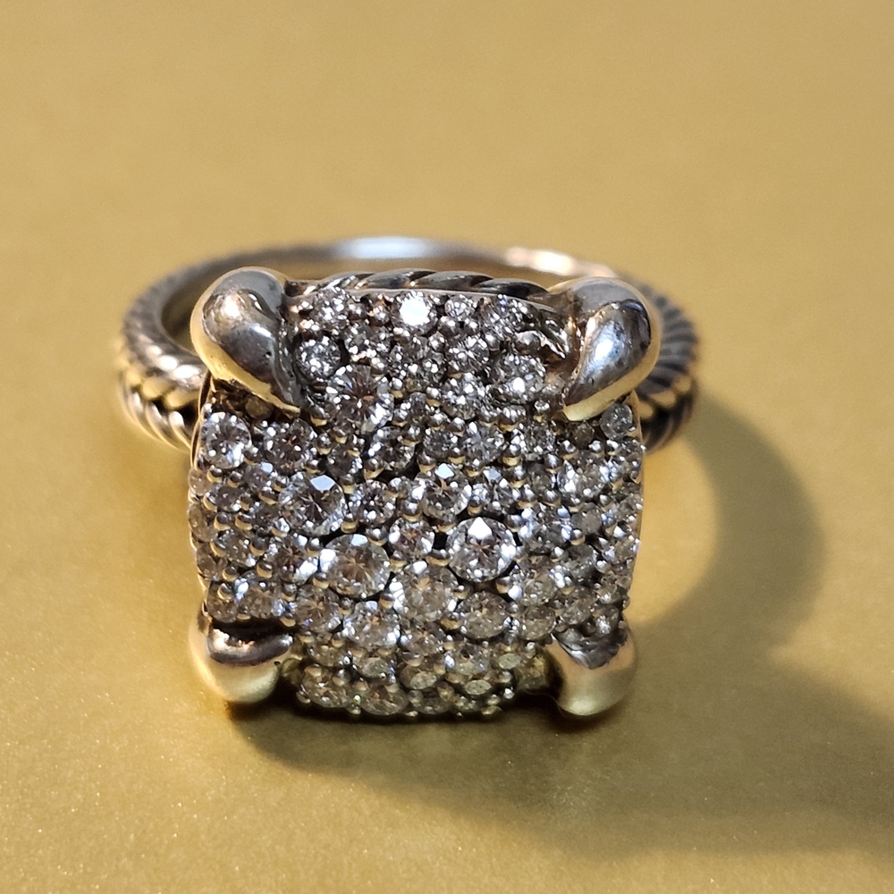 David Yurman 14mm Chateline S/S  Ring With Daimonds